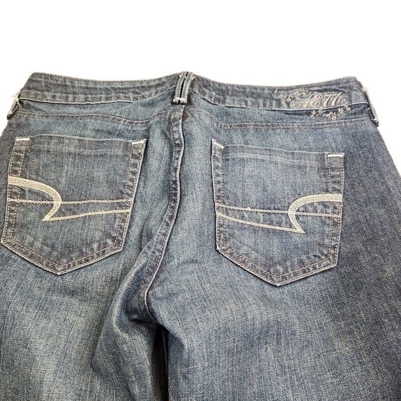 American Eagle true boot mid rise blue denim jeans pants - Picture 5 of 9